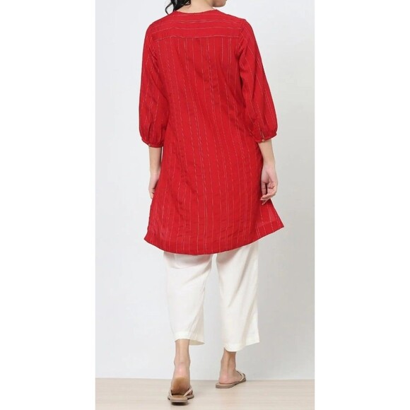 Marigold Lane Red Gold Striped Tunic Size XL NWT - Picture 2 of 11